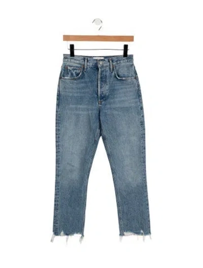 Pre-owned Agolde High-rise Straight Leg Jeans In Blue
