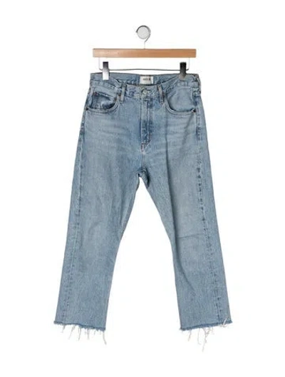 Pre-owned Agolde High-rise Straight Leg Jeans In Blue