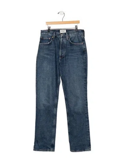Pre-owned Agolde High-rise Straight Leg Jeans In Blue