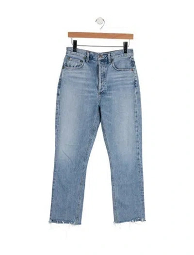 Pre-owned Agolde High-rise Straight Leg Jeans In Blue
