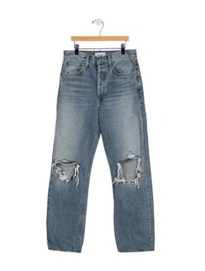 Pre-owned Agolde High-rise Straight Leg Jeans In Blue