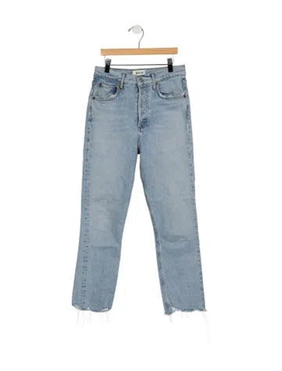Pre-owned Agolde High-rise Straight Leg Jeans In Blue