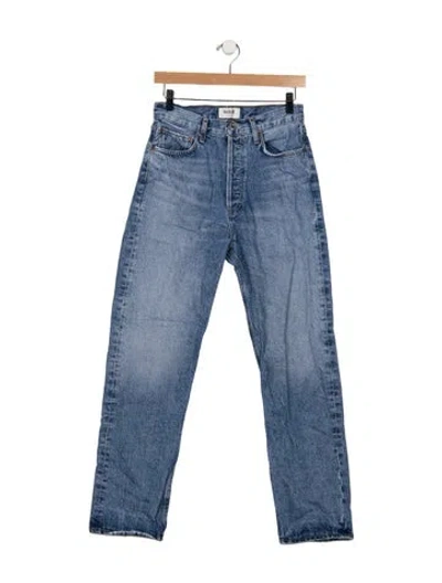 Pre-owned Agolde High-rise Straight Leg Jeans In Blue