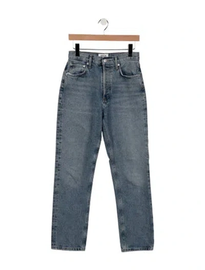 Pre-owned Agolde High-rise Straight Leg Jeans In Blue