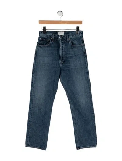 Pre-owned Agolde High-rise Straight Leg Jeans In Blue
