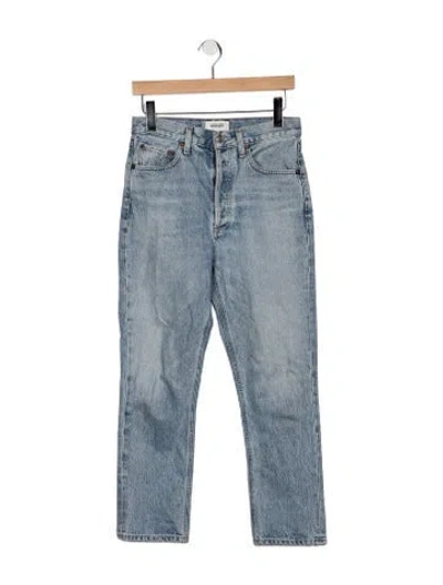 Pre-owned Agolde High-rise Straight Leg Jeans In Blue