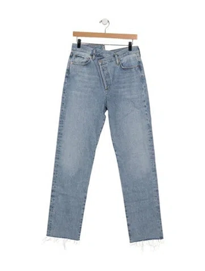 Pre-owned Agolde High-rise Straight Leg Jeans In Blue