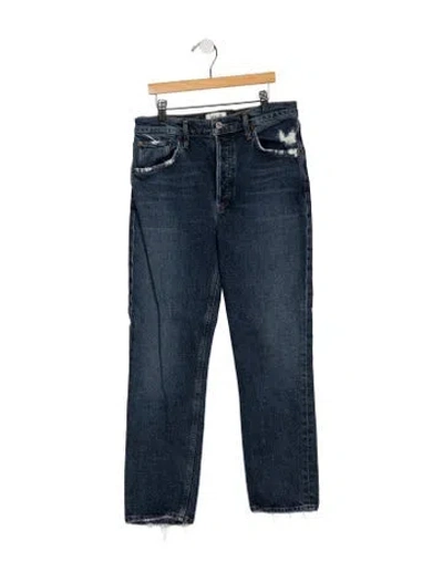 Pre-owned Agolde High-rise Straight Leg Jeans In Blue