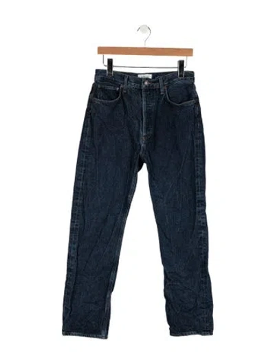 Pre-owned Agolde High-rise Straight Leg Jeans In Blue