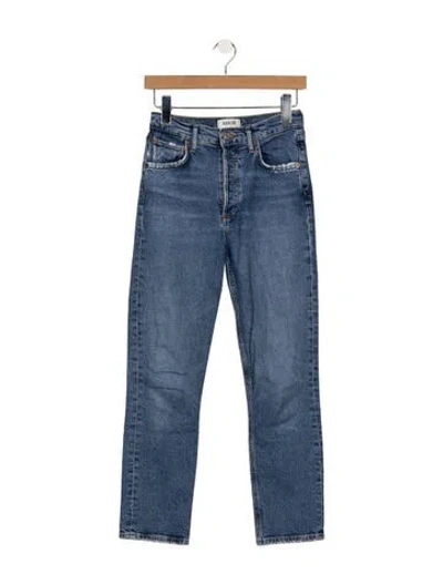 Pre-owned Agolde High-rise Straight Leg Jeans In Blue