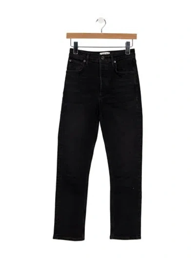 Pre-owned Agolde High-rise Straight Leg Jeans In Blue
