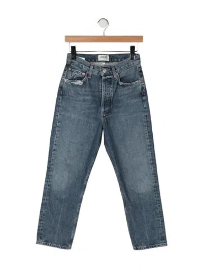 Pre-owned Agolde High-rise Straight Leg Jeans In Blue