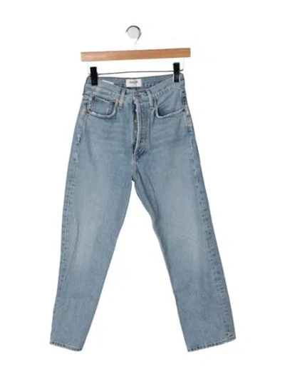 Pre-owned Agolde High-rise Straight Leg Jeans In Blue