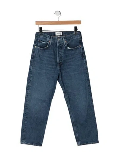 Pre-owned Agolde High-rise Straight Leg Jeans In Blue