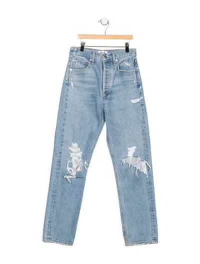 Pre-owned Agolde High-rise Straight Leg Jeans In Blue