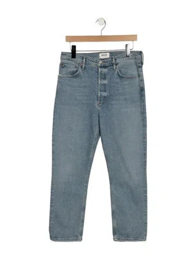 Pre-owned Agolde High-rise Straight Leg Jeans In Blue