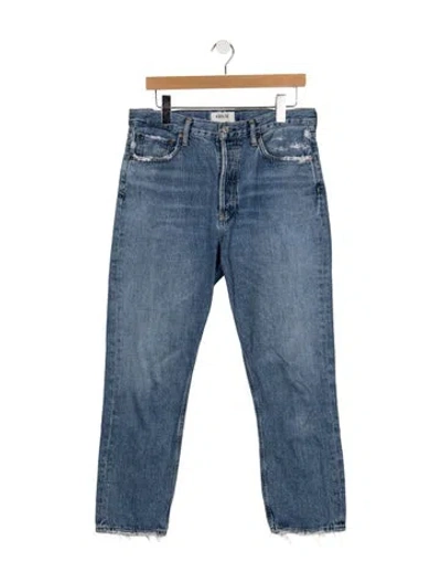 Pre-owned Agolde High-rise Straight Leg Jeans In Blue