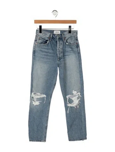 Pre-owned Agolde High-rise Straight Leg Jeans In Blue