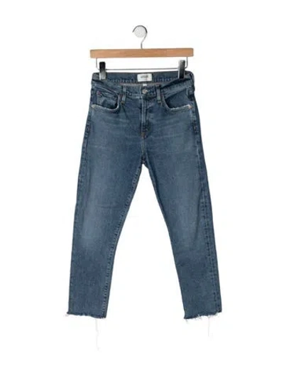 Pre-owned Agolde High-rise Straight Leg Jeans In Blue