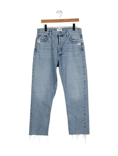 Pre-owned Agolde High-rise Straight Leg Jeans In Blue