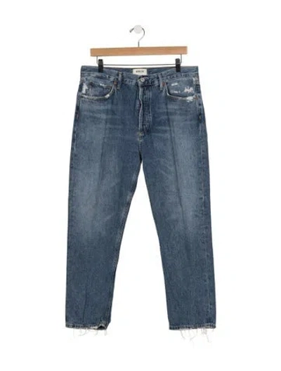 Pre-owned Agolde High-rise Straight Leg Jeans In Blue