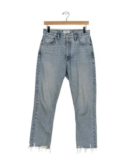 Pre-owned Agolde High-rise Straight Leg Jeans In Blue