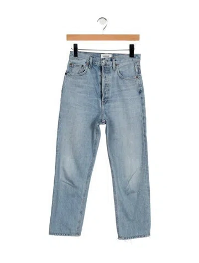 Pre-owned Agolde High-rise Straight Leg Jeans In Blue