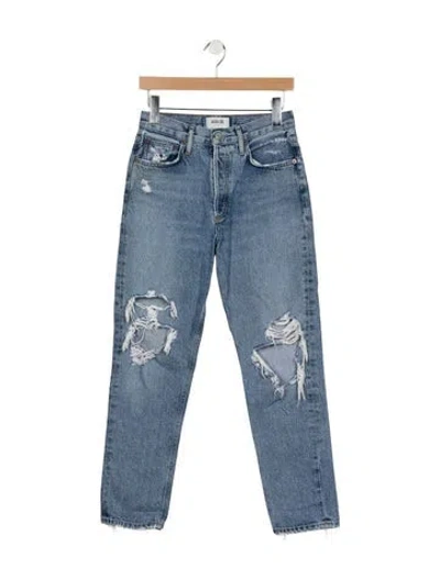Pre-owned Agolde High-rise Straight Leg Jeans In Blue