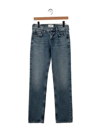 Pre-owned Agolde High-rise Straight Leg Jeans In Blue