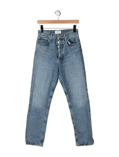 Pre-owned Agolde High-rise Straight Leg Jeans In Blue
