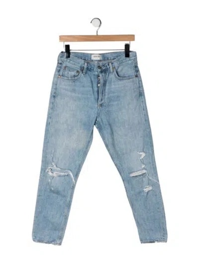 Pre-owned Agolde High-rise Straight Leg Jeans In Blue