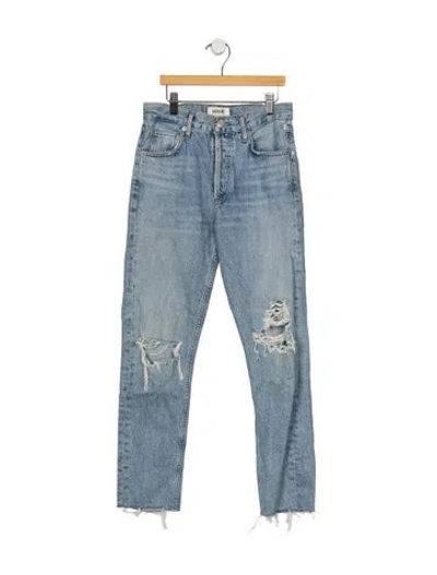 Pre-owned Agolde High-rise Straight Leg Jeans In Blue