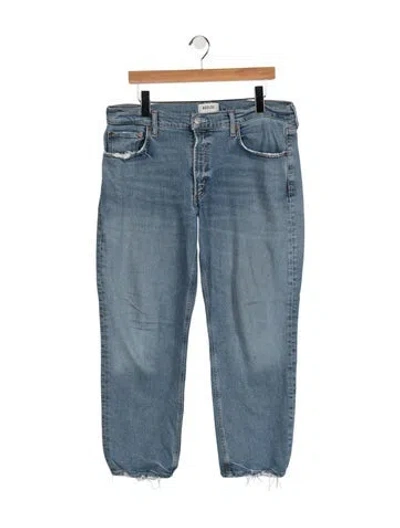 Pre-owned Agolde High-rise Straight Leg Jeans In Blue