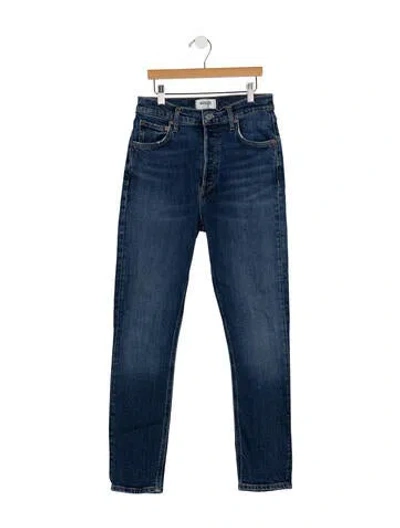 Pre-owned Agolde High-rise Straight Leg Jeans In Blue