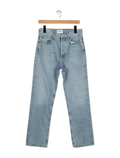 Pre-owned Agolde High-rise Straight Leg Jeans In Blue