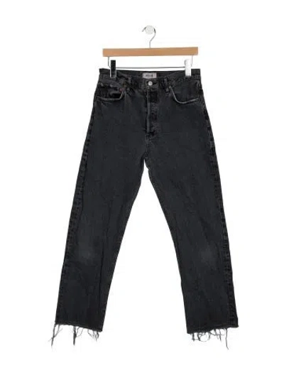 Pre-owned Agolde High-rise Straight Leg Jeans In Blue