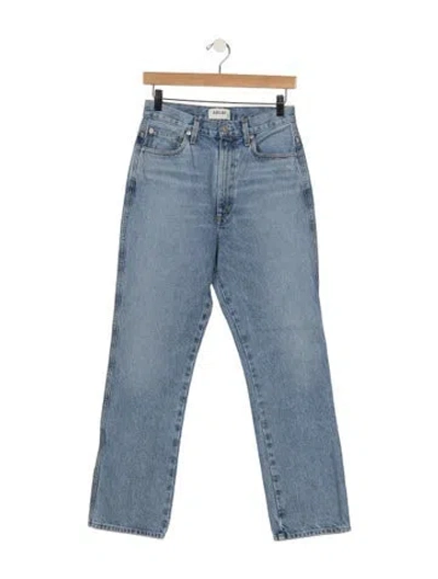 Pre-owned Agolde High-rise Straight Leg Jeans In Blue
