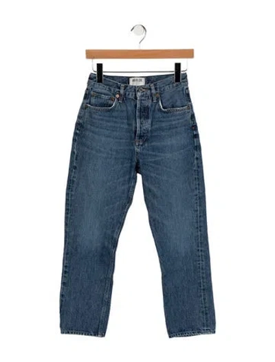Pre-owned Agolde High-rise Straight Leg Jeans In Blue