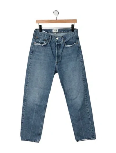 Pre-owned Agolde High-rise Straight Leg Jeans In Blue