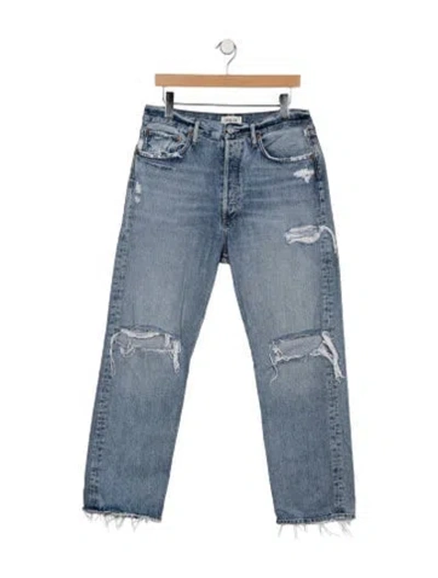 Pre-owned Agolde High-rise Straight Leg Jeans In Blue