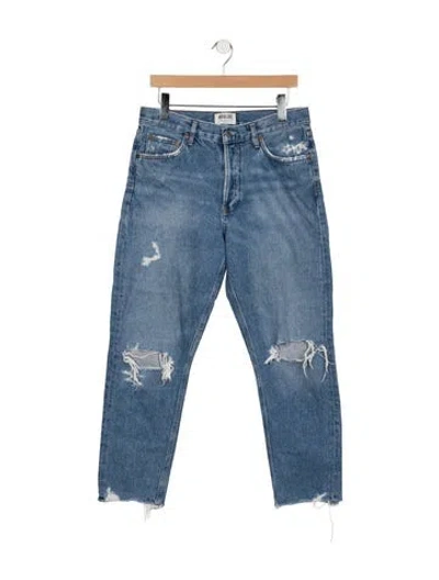 Pre-owned Agolde High-rise Straight Leg Jeans In Blue