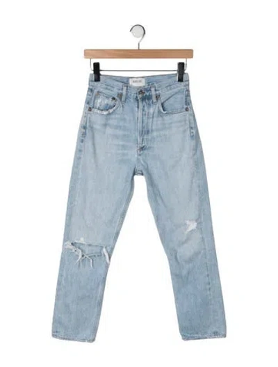 Pre-owned Agolde High-rise Straight Leg Jeans In Blue