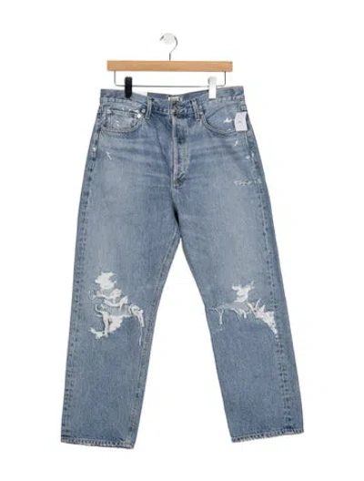 Pre-owned Agolde High-rise Straight Leg Jeans In Blue