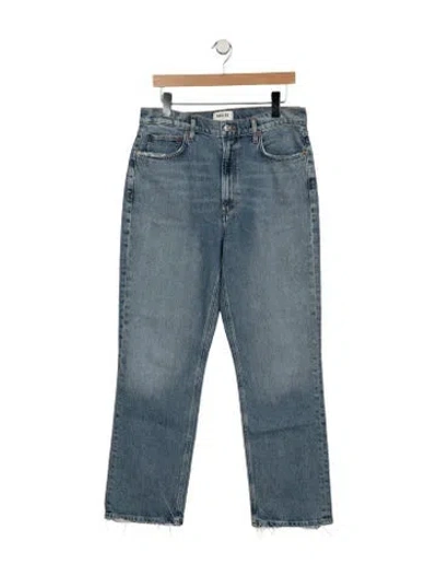 Pre-owned Agolde High-rise Straight Leg Jeans In Blue