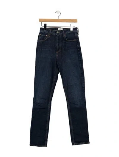 Pre-owned Agolde High-rise Straight Leg Jeans In Blue