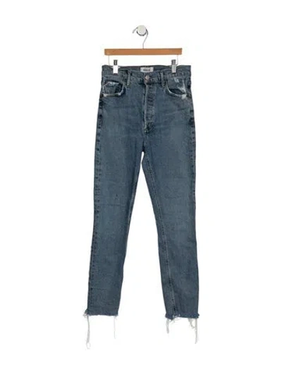 Pre-owned Agolde High-rise Straight Leg Jeans In Blue