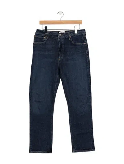Pre-owned Agolde High-rise Straight Leg Jeans In Blue