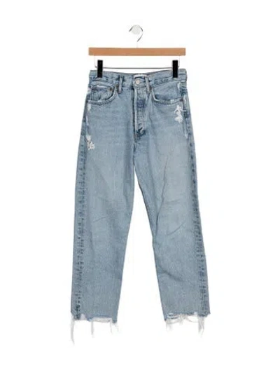 Pre-owned Agolde High-rise Straight Leg Jeans In Blue
