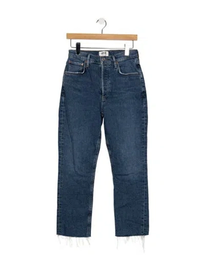 Pre-owned Agolde High-rise Straight Leg Jeans In Blue