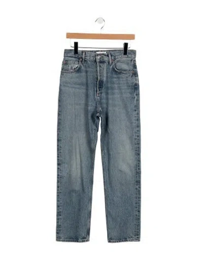 Pre-owned Agolde High-rise Straight Leg Jeans In Blue
